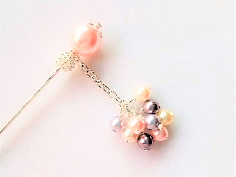 Swarovski Pearl Stick Pin or Hat Pin or Hijab Pin Etsy