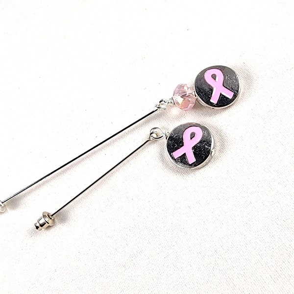 Breast Cancer Awareness Dangle Stick Pins/Hijab Pins/Lapel Pins