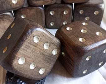 natural wood dice. game. big size 10 cm