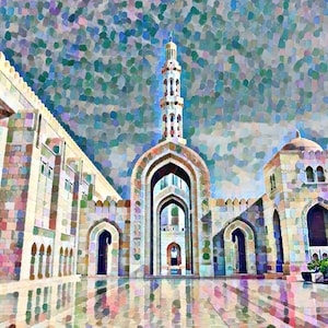 Sultan Qaboos Grand Mosque in Muscat Oman Wall Art