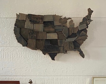 Wooden USA wall art - Gray Color Small