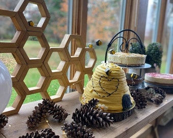Mommy to Bee Honeycomb Cupcake Display