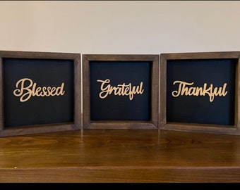 Fall Signs 3 Pack - Blessed Grateful Thankful