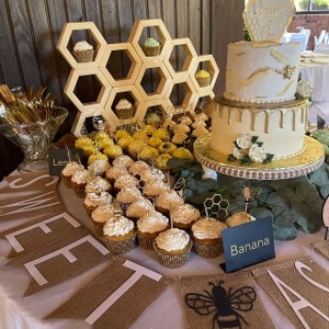 Mommy to Bee Honeycomb Cupcake Display image 2