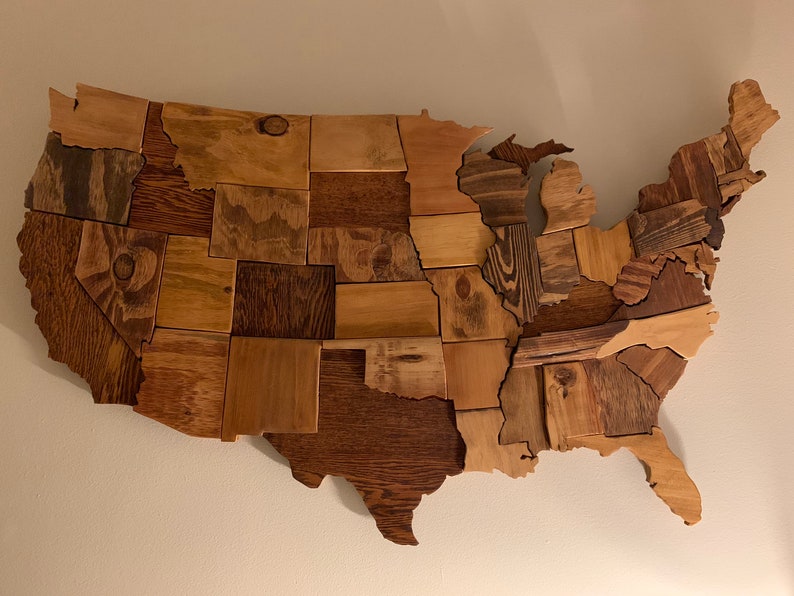 Wooden USA Wall Art free Shipping Etsy