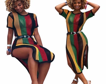 Hot Gyal Summer Dress Rasta Jamaican 