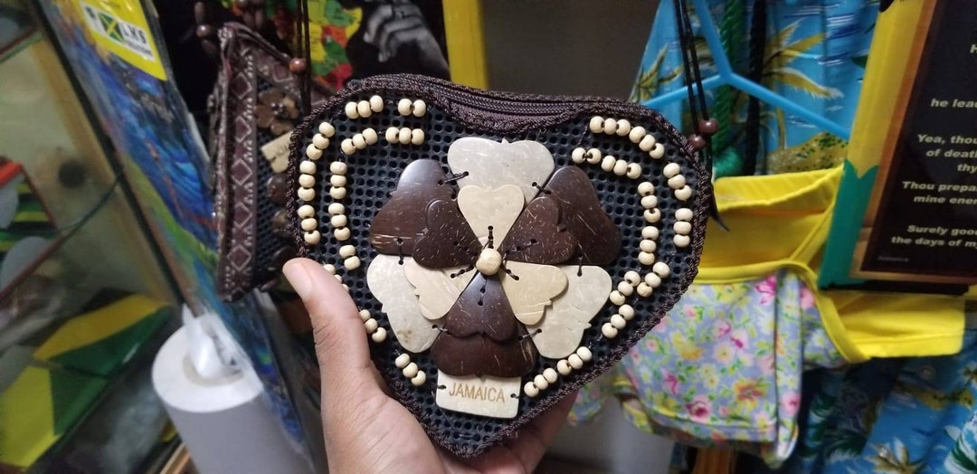 Jamaican Handmade Coconut Shell Bag/ Calabash Gourde Bag Etsy