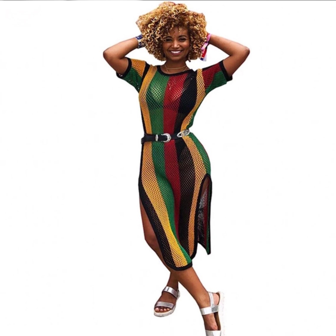 Hot Gyal Summer Dress Rasta Jamaican Colors Fitted Dress Etsy