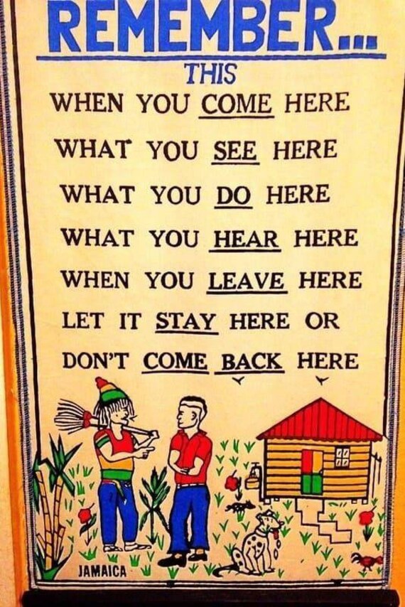 Remember This Jamaican Rules Wall Hanging Etsy