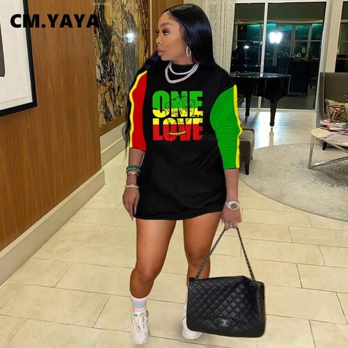 One Love Rasta Mini Long Sleeve Dress - Etsy