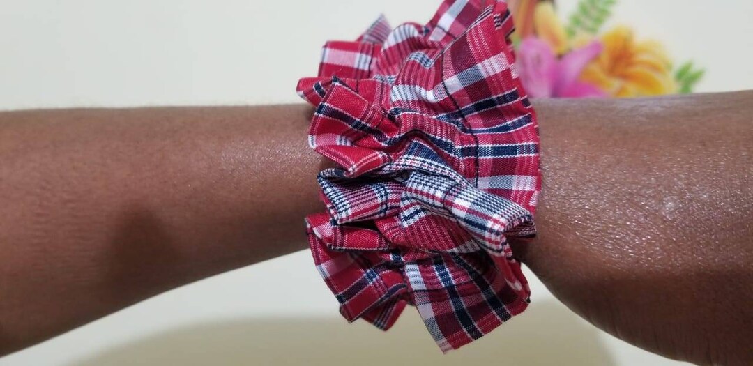 Jamaican Bandana Scrunchie Vibrant Caribbean Hair Accessory Inspired by
