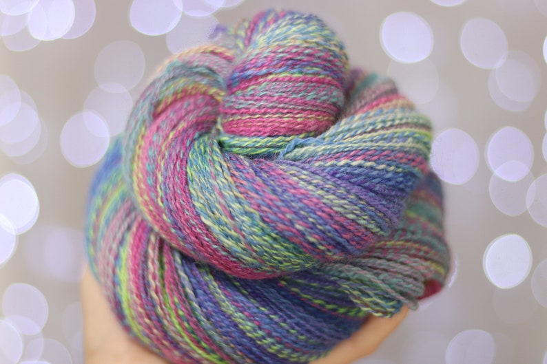 fractal merino woolsilk blend Handspun Art Yarn Weaving Knitting yarn 2ply sockfingering weight
