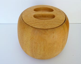 Vintage MCM Dansk International Designs Wooden Ice Bucket