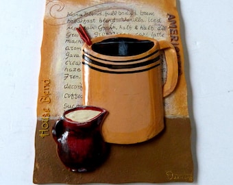 Durham Ceramic 3D Coffee & Creamer 6.25" x 4.5" Wall Tile