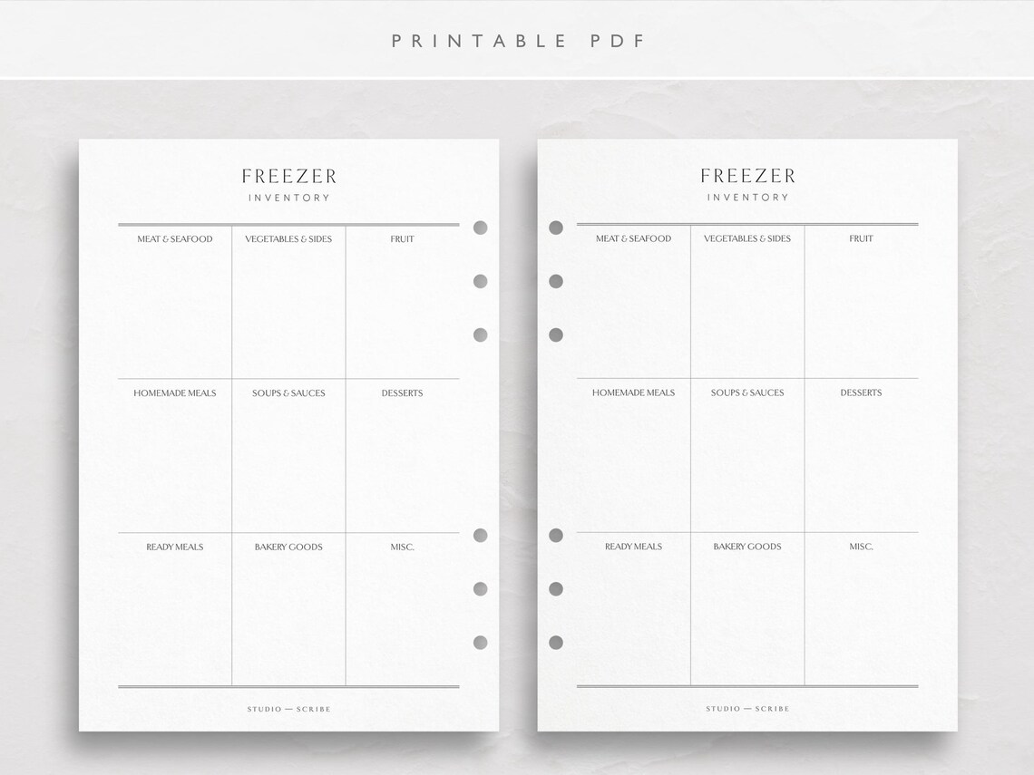 Printable Freezer Inventory Pages Print at Home Freezer Contents Record ...