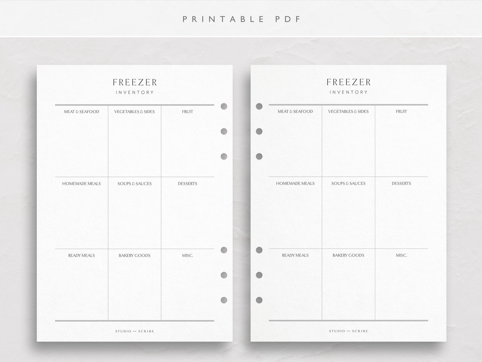 Printable Freezer Inventory Pages Print at Home Freezer Contents Record ...