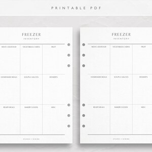 Printable Freezer Inventory Pages Print at Home Freezer Contents Record ...