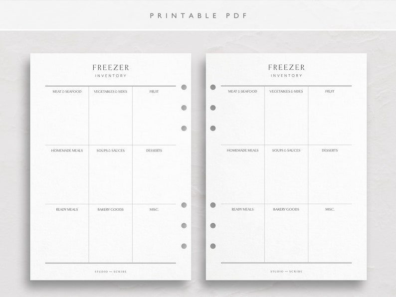 Printable Freezer Inventory Pages Print at Home Freezer Contents Record ...