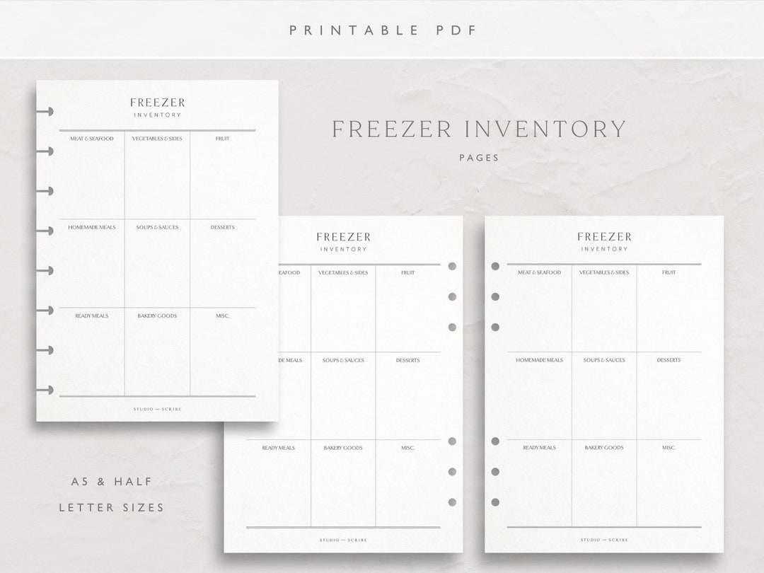 Printable Freezer Inventory Pages Print at Home Freezer Contents Record ...