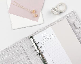 A5 fines feuilles d'agenda pour liste de tâches | Recharges de liste de contrôle imprimée d'une demi-page pour agendas personnels