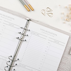 A5 Manifestation & Visualisation Planner Inserts | Printed Law of Attraction Manifesting Refill Pages for Personal Organisers