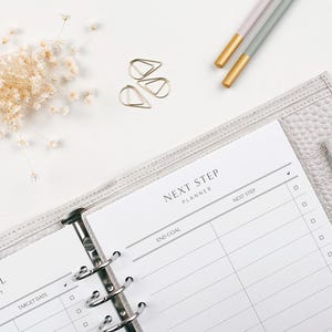 A5 Printed Next Step Planner Inserts | Minimalist Priorities & Goal Planning Pages
