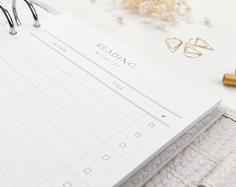 A5 Reading Wishlist Planner Inserts | Printed Book Tracker Refill Pages for Personal Organisers