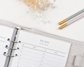 Feuillets A5 pour agenda liste de choses à faire | Pages imprimées de recharge de rappel de tâches pour agendas personnels
