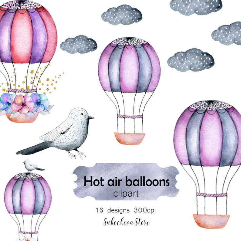 Balloons Clipart Watercolor Clipa shop National uniform free shipping