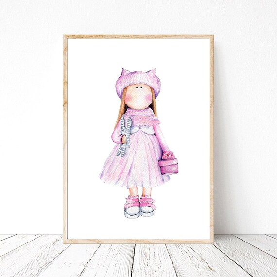 Affiche Tilda Numerique Tissu Poupee Peinture Poupee A La Etsy