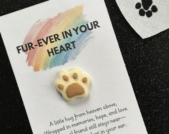 Pet Loss Pocket Hug • Rainbow Paw Token, Sympathy Gift