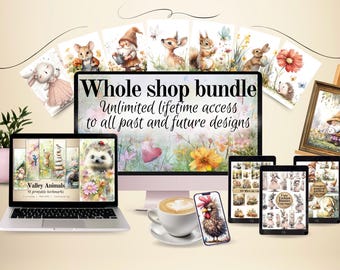 Whole Shop Bundle, lifetime access, all past and future designs. Growing shop , designs added every week. Instant download, Big savings.