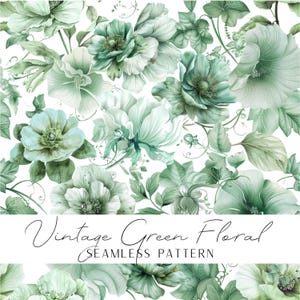 Weiche grüne vintage Blume nahtlose Muster botanisches Design für Textildruck, Pfingstrosen und Blätter romantisches Motiv Hintergrund