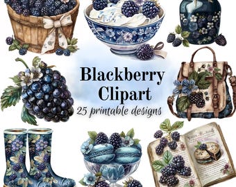 Blackberry clipart for journals or scrapbooking 50 designs to download print out for work projects at home Transparent and white backgrounds