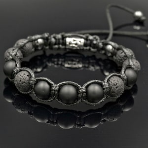 Men's Labradorite Bracelet Double Row Bracelet Onyx Bracelet