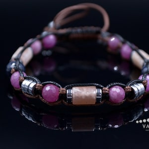 Men&#39;s Ruby Bracelet Sapphire Bracelet Gift for Men Genuine Ruby Jewelry Adjustable Crystal Bracelet Man Gemstone Bracelet Sunstone Bracelet