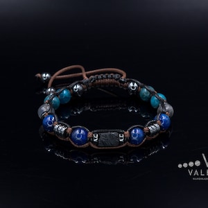 Men&#39;s Blue Kyanite Bracelet Black Tourmaline Bead Bracelet Gift for Men Apatite and Labradorite Bracelet Crystal Bracelet Luxury Gift