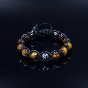 Tiger&#39;s Eye Braided Bracelet Men - Gift for Men - Gemstone Beaded Bracelet - Adjustable Bracelet - Tiger Eye Bracelet - Father&#39;s Day Gift