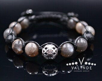 gold filled bead detail.. neutral champagne zircon sparkly bracelet light African sunstone sunstone with champagne zircon bracelet