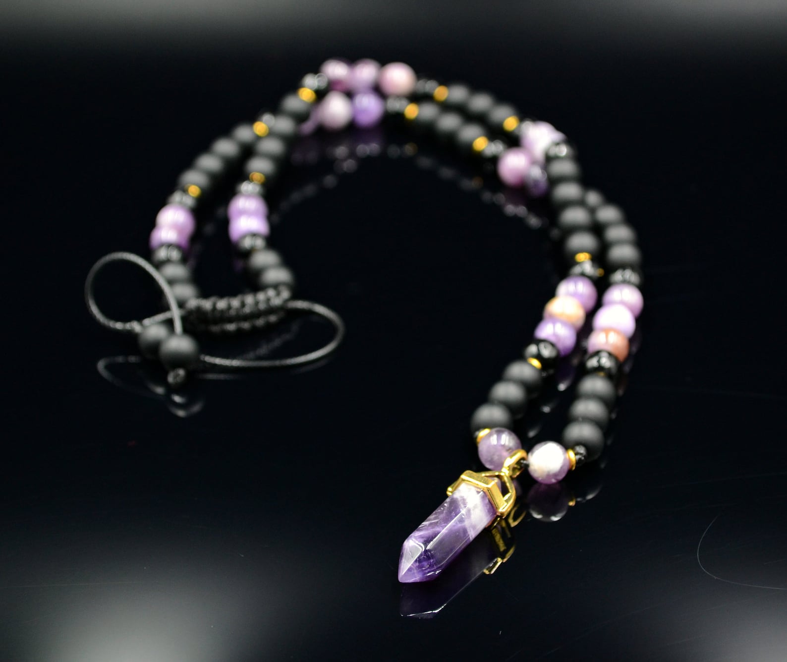 collar amatista hombre