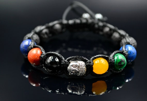 Root Chakra UK Black Lava Stone Bead Crystal Gemstone Bracelet