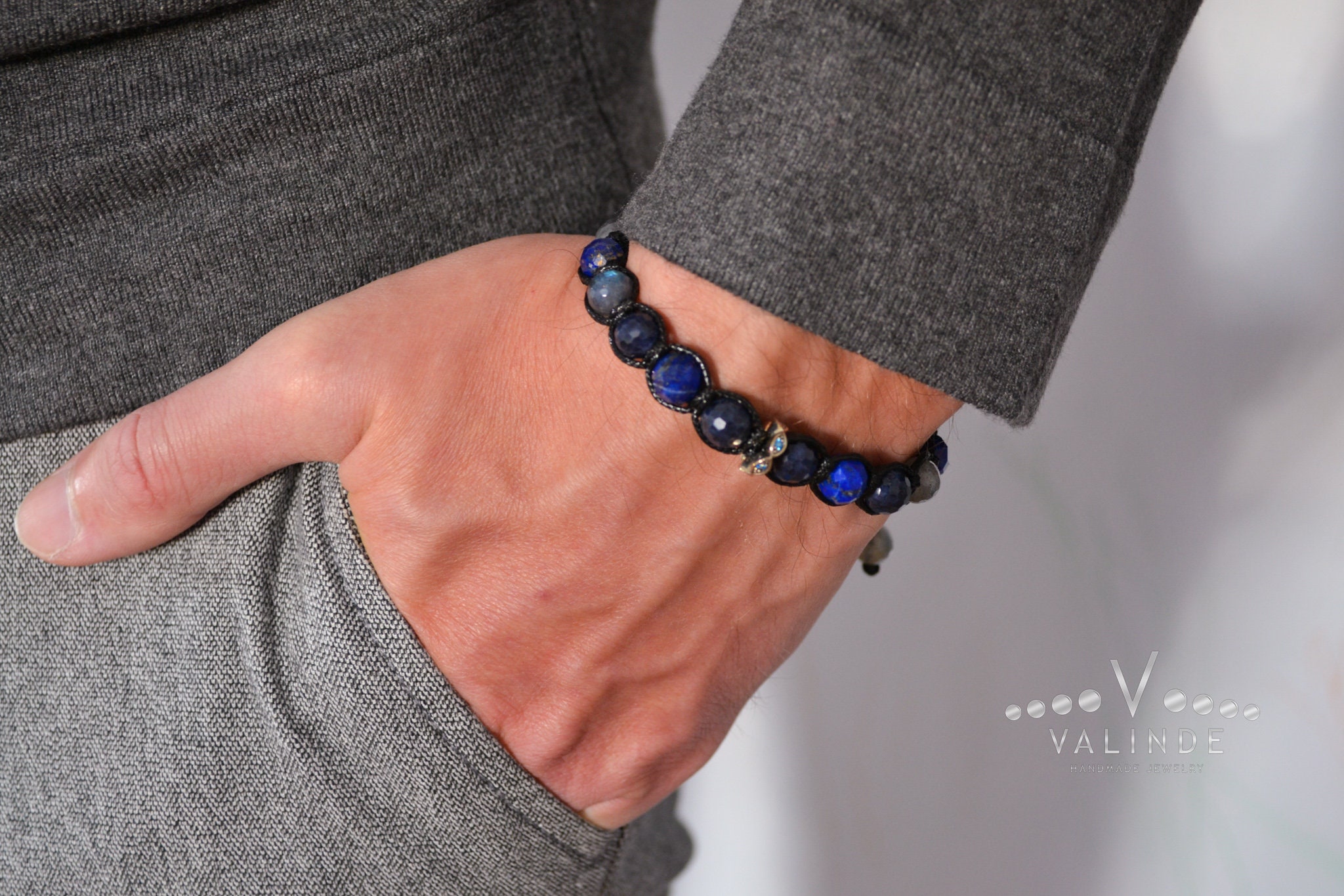 Men's Genuine Sapphire Bracelet / 925 Silver Bracelet Etsy
