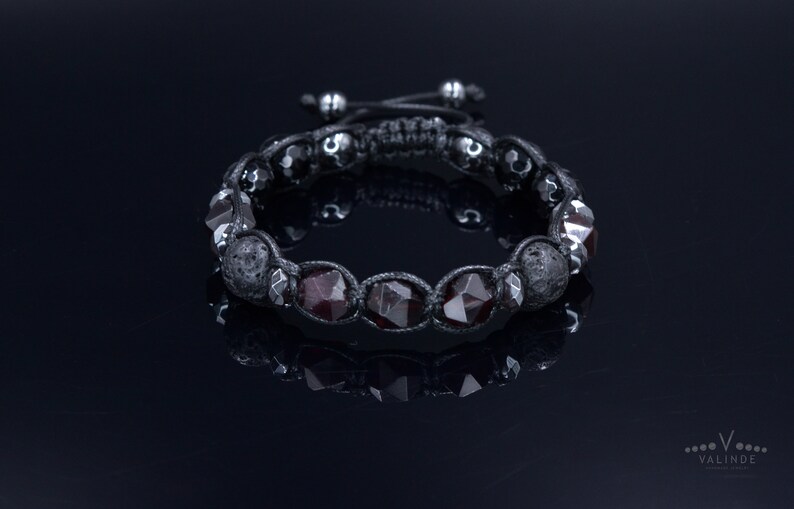 MOPOVO Natural Stone Beaded Bracelets For Men & Women - Tiger Eye, Black Agate, Lava Rock, Evil Eye Protection, Stretchy & Gift Ready