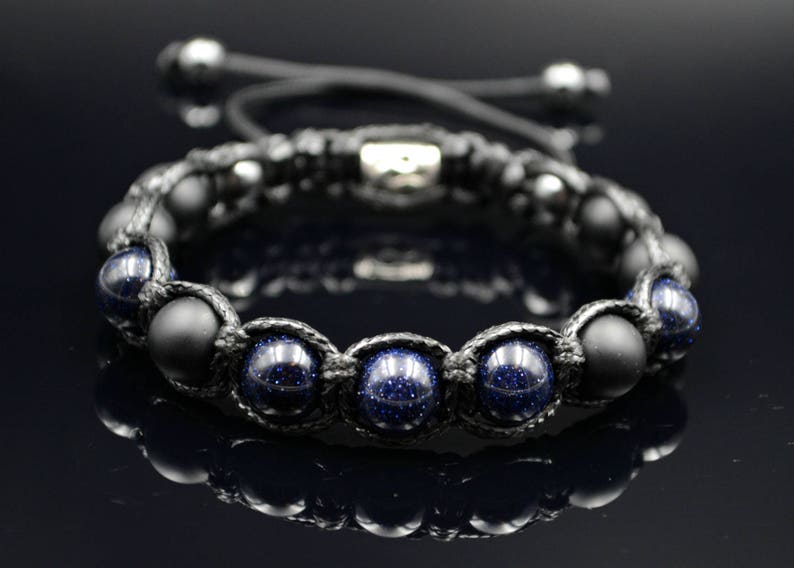 Men's Blue Sandstone Bracelet Beaded Bracelet Stone | Etsy