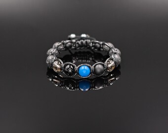 Men's Lava Stone Bracelet Crystal Bracelet Beaded Bracelet Gemstone Bracelet Agate Bracelet Macrame Bracelet Gift for Men Stone Bracelet