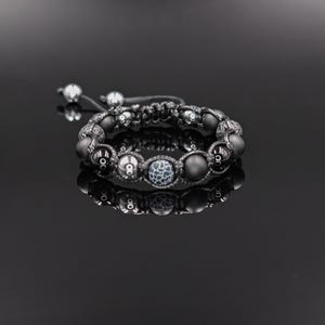 Men's Gemstone Bracelet Hematite Bracelet Beaded Bracelet Gift for Men Onyx Bracelet Men's Jewelry Agate Bracelet Macrame Bracelet For Men
