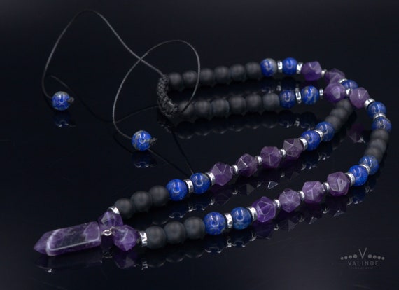 Mens gold amethyst necklace best sale