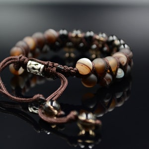 Men's Bracelet Double Crystal Bracelet Agate Bracelet Beaded Bracelet Gemstone Bracelet Smoky Quartz Bracelet Gift for Men Stone Bracelet image 10