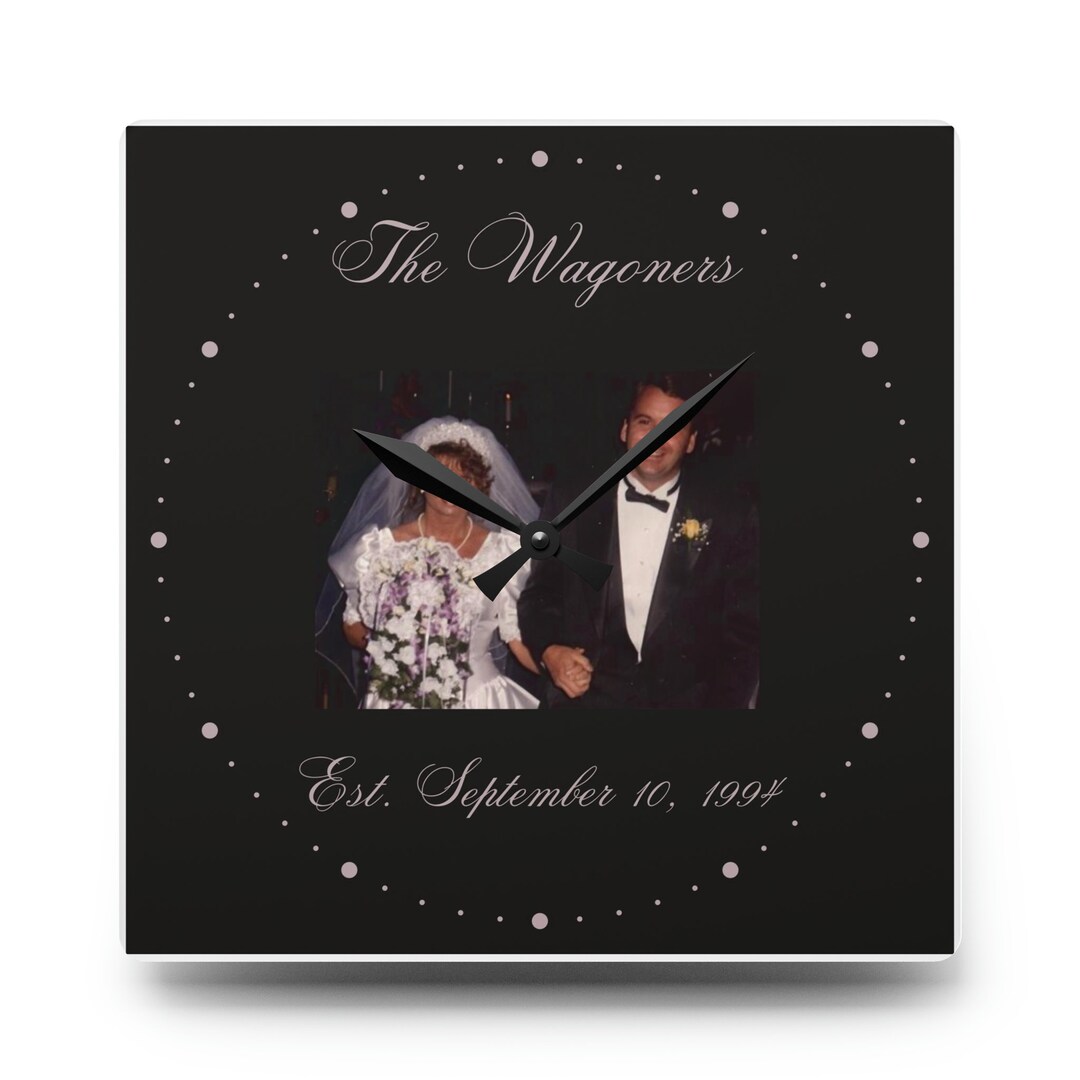 Personalized Anniversary / Wedding Clock 10.75 Square, Great Valentine