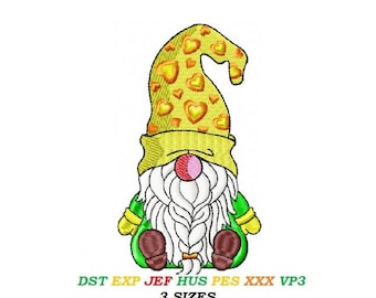 Gnome Machine embroidery design4 - 3 SIZES - Kids Honey Gnome embroidery Instant downloadable file Bee kind